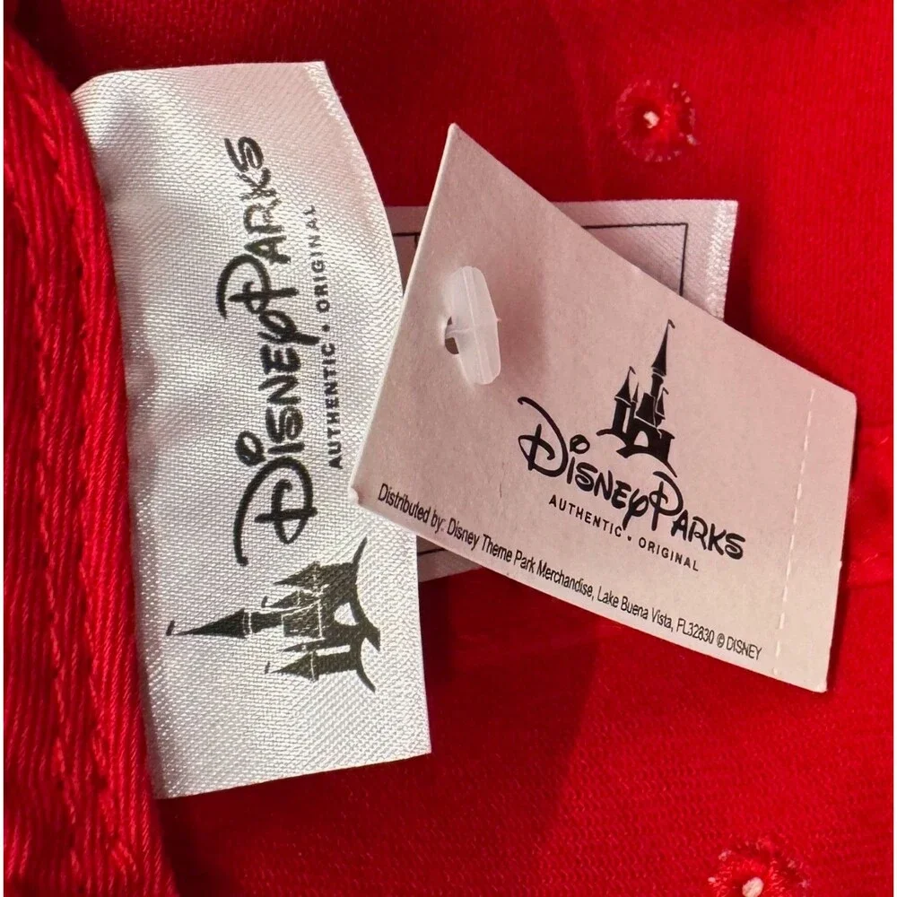 NEW - Disney Parks Pixel Cross Stitch MICKEY MOUSE Red Hat Youth Adjustable NWT